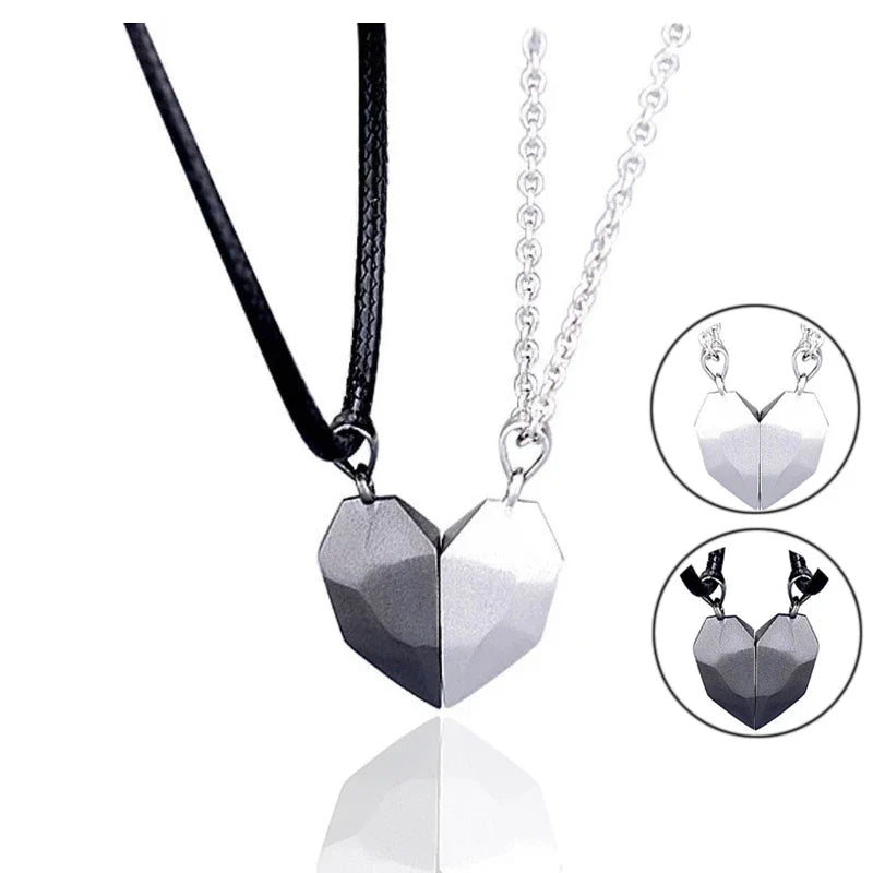 Trendmerce | Vriendschap/relatie ketting magnetisch hart 2e gratis ! |
